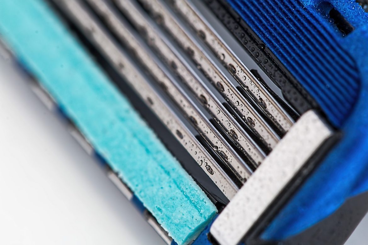 a blue razor blade